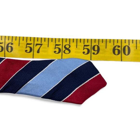 Nautica Silk Tie Vintage Striped Red Blue Repp Regimental - Picture 6 of 6